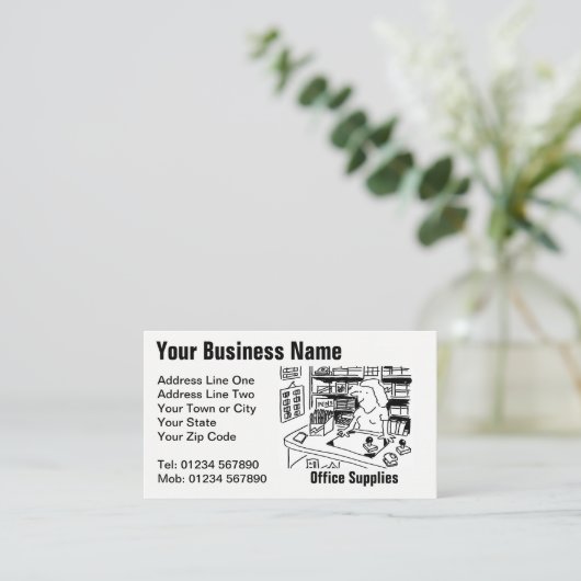 Staters & Office Supplies漫画の名刺 名刺 (スタンド正面)