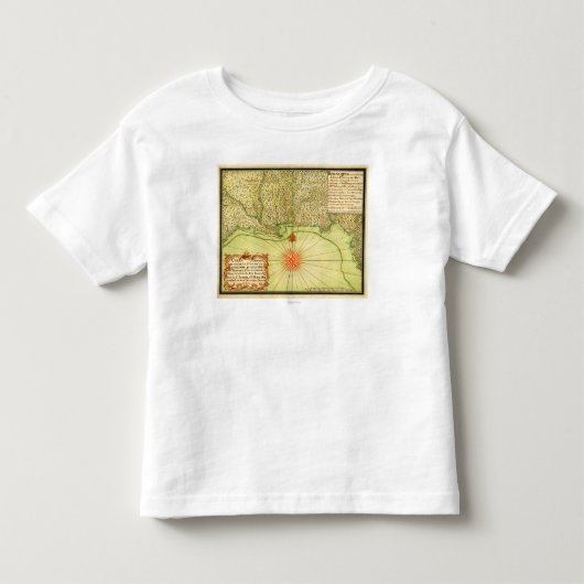 StatesPanoramicの統一されたな地図の湾海岸 トドラーTシャツ (正面)