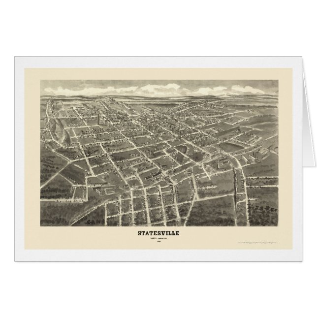 StatesvilleのNCのパノラマ式の地図- 1907年 (正面横)