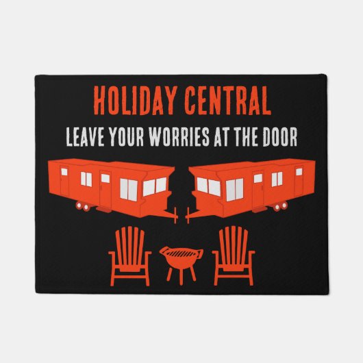 Static Caravan Home Gift ドアマット (正面)