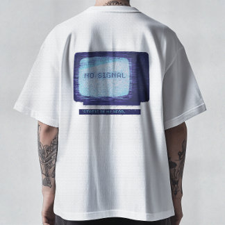 Static My Head - 90年代 ビンテージ レトロ TV グリッチアート T Tシャツ