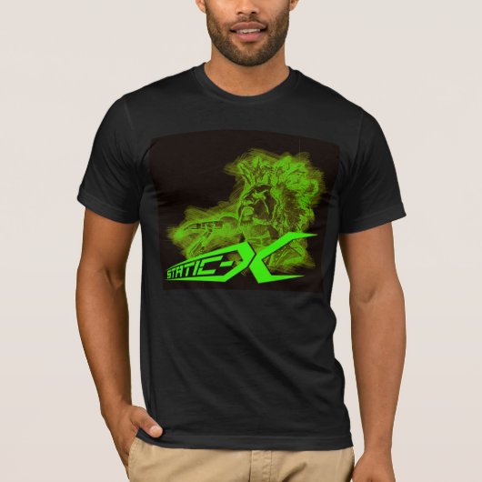 STATIC-Xは黒い岩のシャツを修正します Tシャツ (正面)