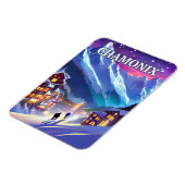 Station de ski Chamonix, perle alpine マグネット (左側)