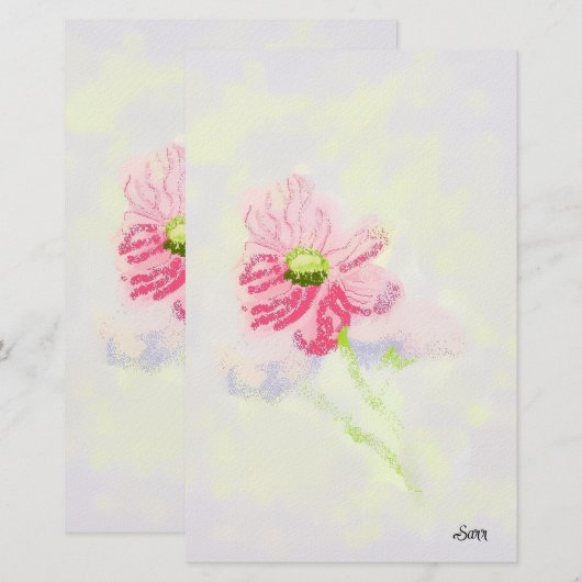 Stationery : Iris Flower 便箋 (正面/裏面)