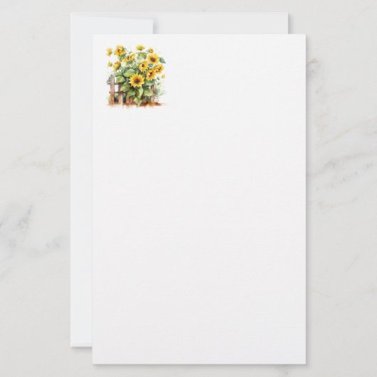 Stationery Paper-Sunflowers 便箋 (正面)