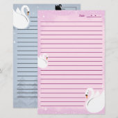 Stationery paper Swan delicate  便箋 (正面/裏面)