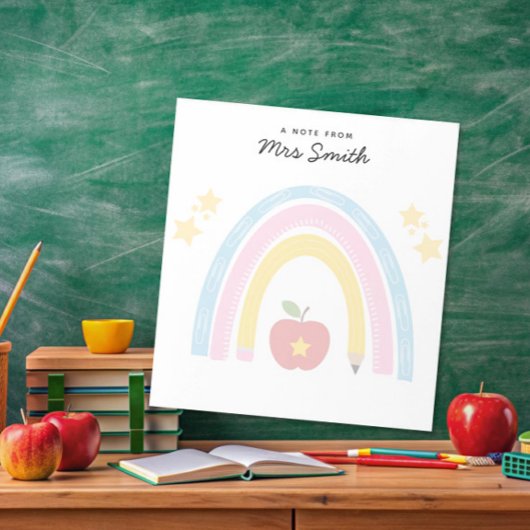 Stationery Rainbow Teacher appreciation Note  ノートパッド