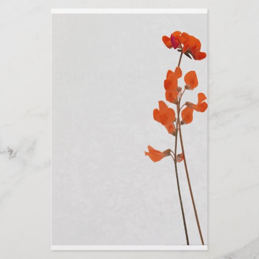 Stationery red flowers 便箋 (正面)