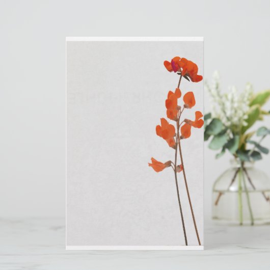 Stationery red flowers 便箋 (スタンド正面)