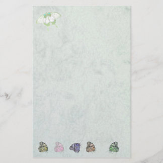 stationery white with butterflies 便箋