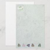 stationery white with butterflies 便箋 (正面/裏面)
