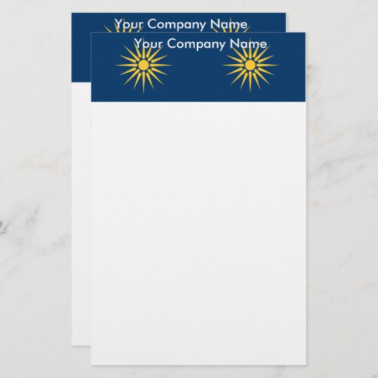Stationery with Flag of Macedonia, Greece 便箋 (正面/裏面)