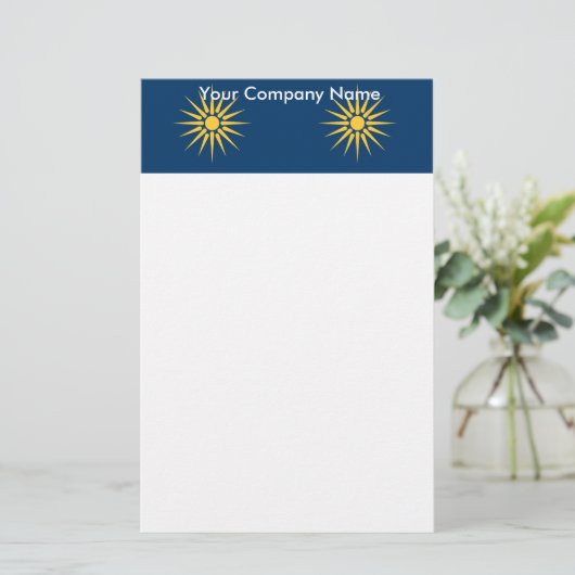Stationery with Flag of Macedonia, Greece 便箋 (スタンド正面)
