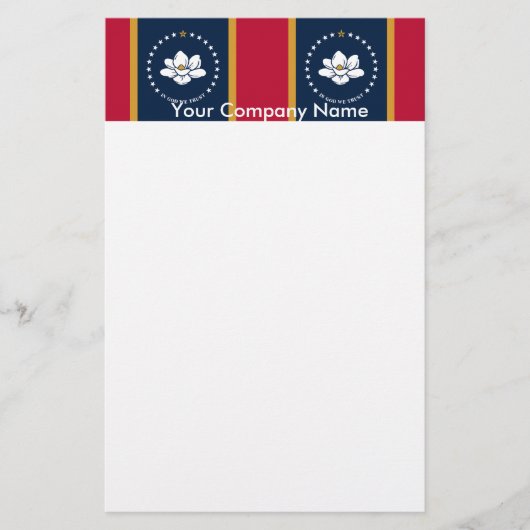 Stationery with Flag of Mississippi State, USA 便箋 (正面)
