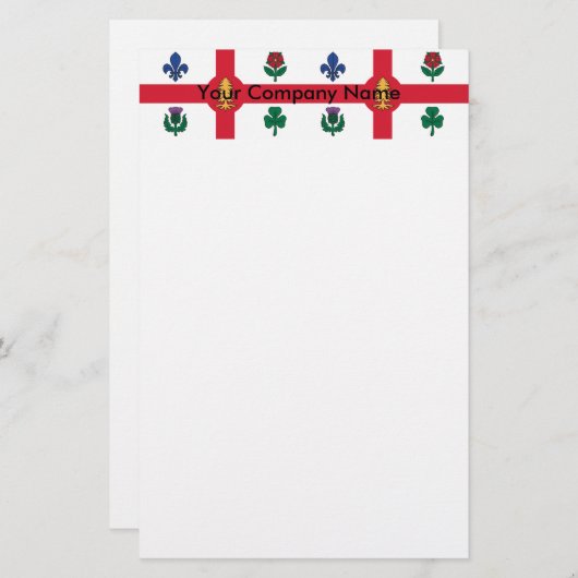 Stationery with Flag of Montreal, Canada 便箋 (正面/裏面)