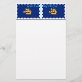 Stationery with Flag of Quebec City, Canada 便箋