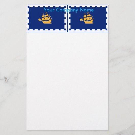 Stationery with Flag of Quebec City, Canada 便箋 (正面)