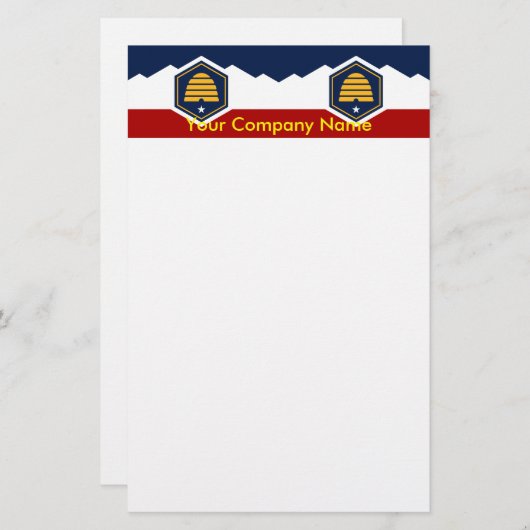 Stationery with Flag of Utah, USA 便箋 (正面/裏面)