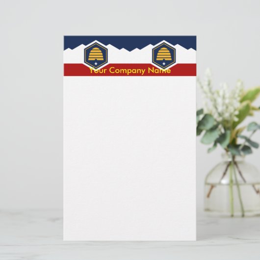 Stationery with Flag of Utah, USA 便箋 (スタンド正面)