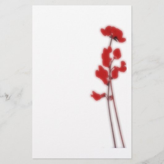Stationery with red flowers 便箋 (正面)