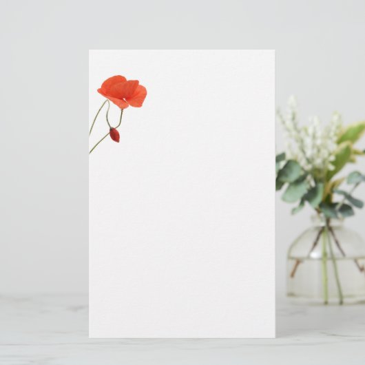 Stationery with two poppies 便箋 (スタンド正面)