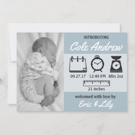 Statsのベビーの発表 案内状