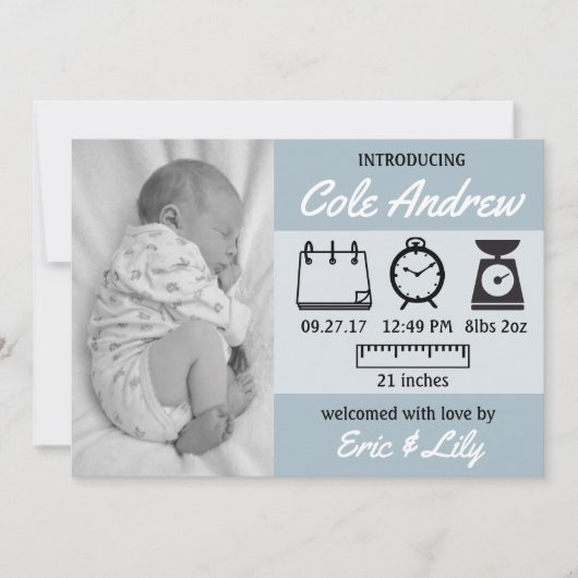 Statsのベビーの発表 案内状 (正面)