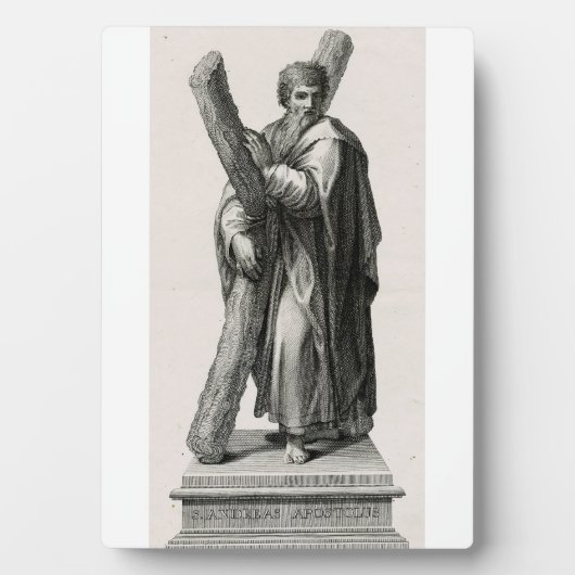 Statue de Saint André l'Apôtre avec croix フォトプラーク (正面)