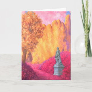 "Statue in a Garden." Greeting Card カード