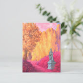 "Statue in a Garden." Postcard ポストカード (スタンド正面)