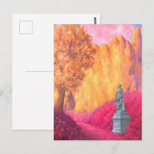 "Statue in a Garden." Postcard ポストカード (正面/裏面)