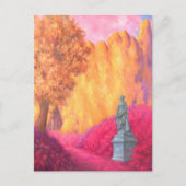 "Statue in a Garden." Postcard ポストカード (正面)