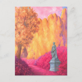 "Statue in a Garden." Postcard ポストカード