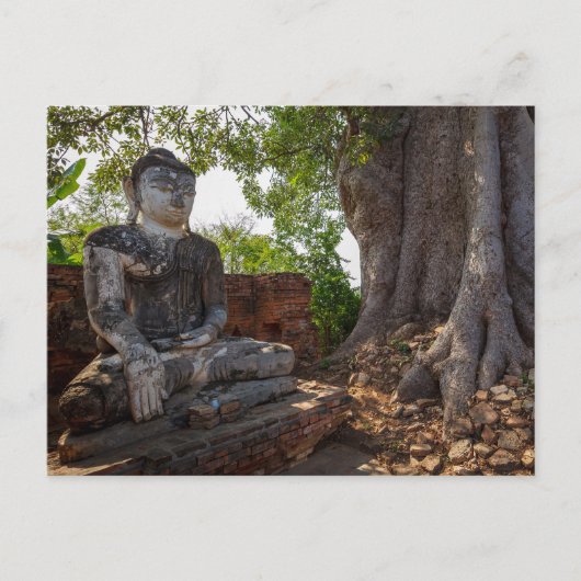 Statue in den Tempeln von Ava in Myanmar Postkarte ポストカード (正面)