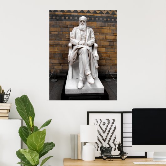 Statue of Charles Darwin ポスター (ホームオフィス)