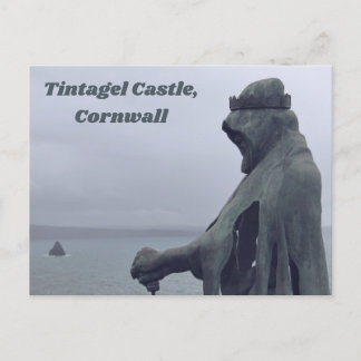Statue of King Arthur at Tintagel Castle ポストカード