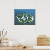 Statue of Liberty Aerial Photograph ポスター (キッチン)