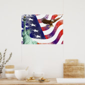 Statue of Liberty-bald eagle ポスター (キッチン)