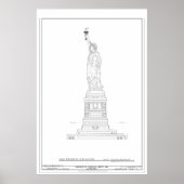 Statue of Liberty Blueprint ポスター (正面)