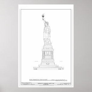 Statue of Liberty Blueprint ポスター