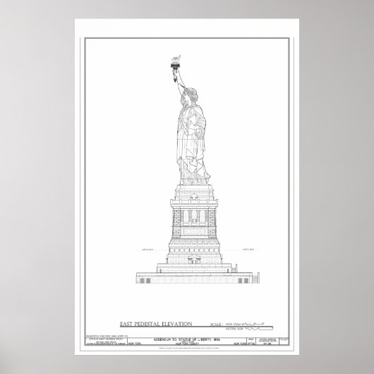 Statue of Liberty Blueprint ポスター (正面)