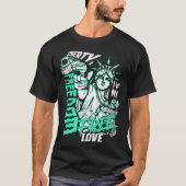Statue Of Liberty Freedom Money USA Graffiti Tシャツ (正面)