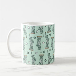 Statue of Liberty - Green Stars Coffee Mug コーヒーマグカップ
