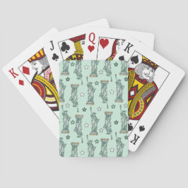 Statue of Liberty - Green Stars Playing Cards トランプ