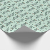 Statue of Liberty - Green Stars Wrapping Paper ラッピングペーパー (角)
