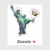 Statue of Liberty Kicking Crown Stencil Art | Vint シール (シート)