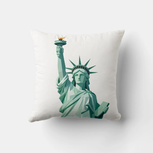 Statue of Liberty Minimalist Throw Pillow クッション (裏面)