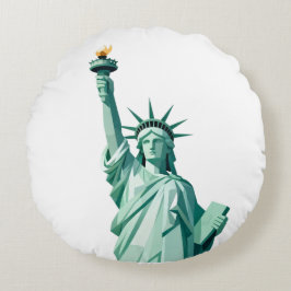 Statue of Liberty Minimalist Throw Pillow ラウンドクッション