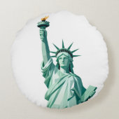 Statue of Liberty Minimalist Throw Pillow ラウンドクッション (裏面)