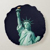 Statue of Liberty Minimalist Throw Pillow ラウンドクッション (裏面)